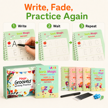 MagicBook | Kids Practice Copybook Set (4Pcs/Set)