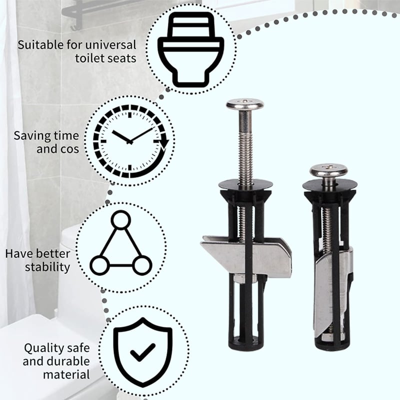 🔥Heavy Duty Toilet Seat Fastener Bolt kit(A Set of 2 Pcs)